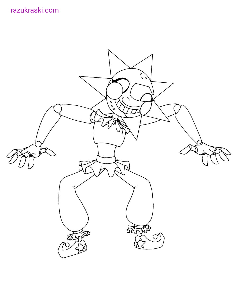 Coloring page FNAF The sun from part 9