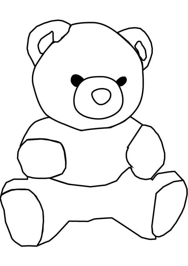 Ausmalbild Teddybären Teddybär für Kinder 4-5 Jahre alt