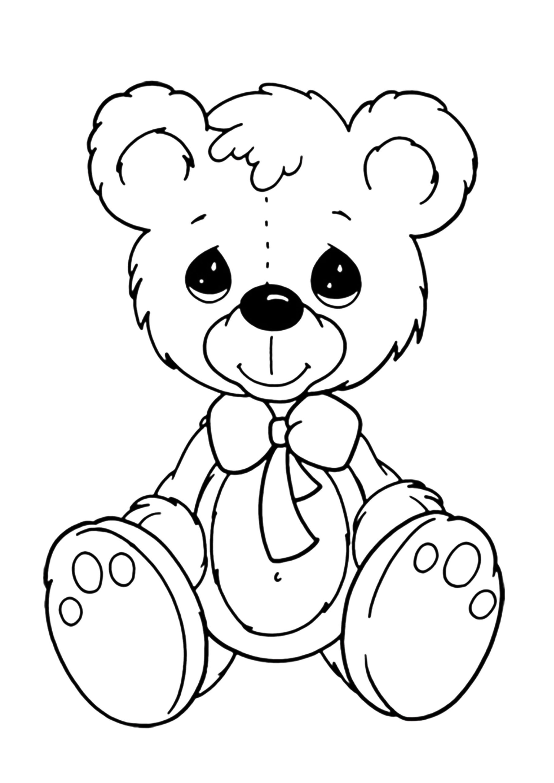 Coloring page Teddy Bears Cute teddy bear