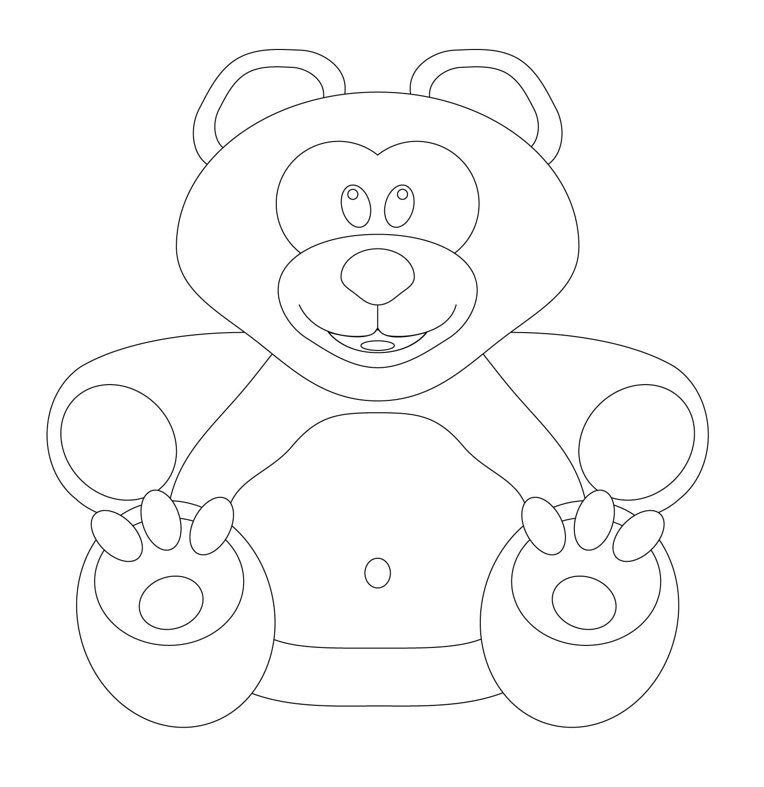 Раскраска Плюшевые Медведи Большой плюшевый медведь