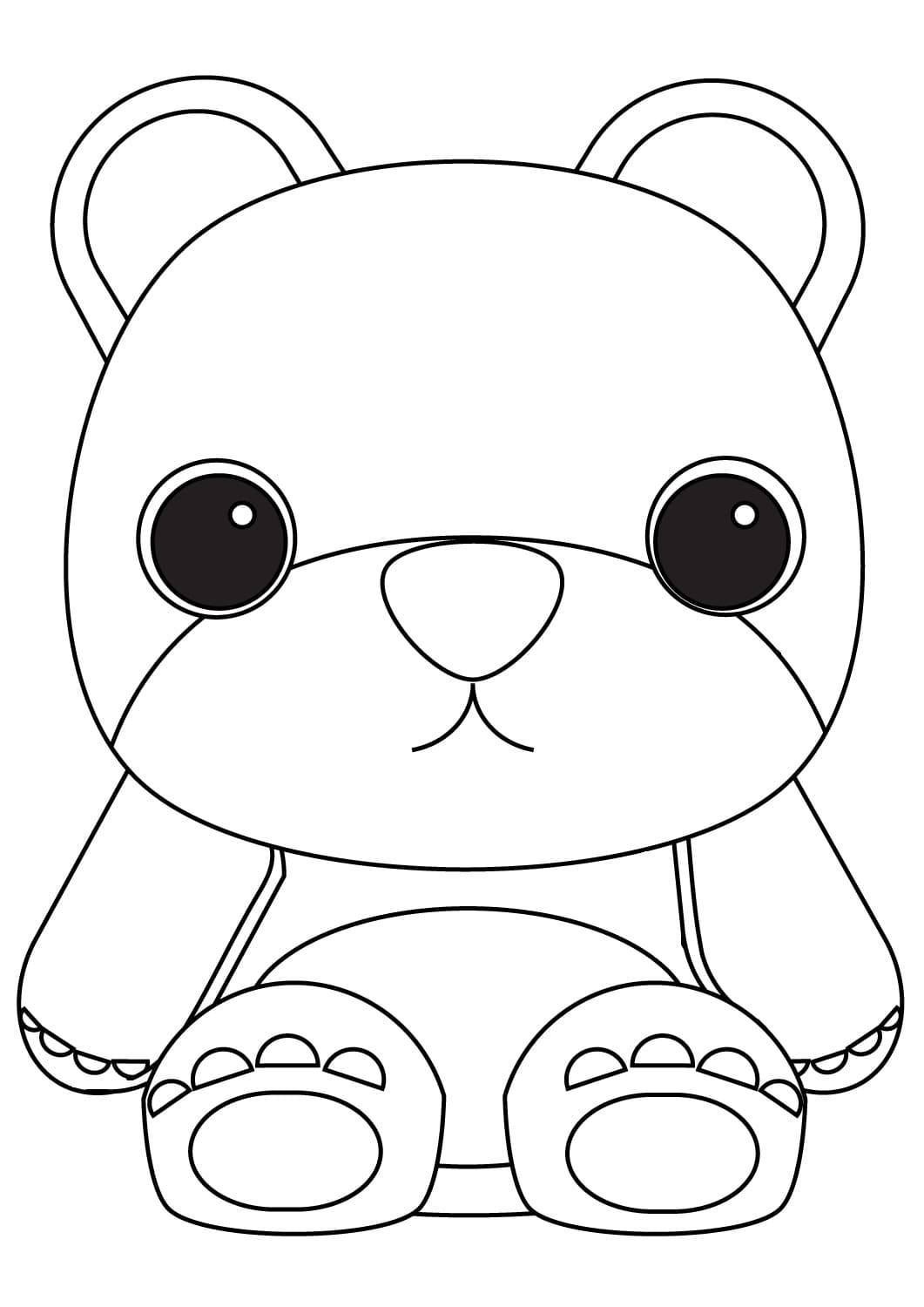 Ausmalbild Teddybären Kawaii Teddybär