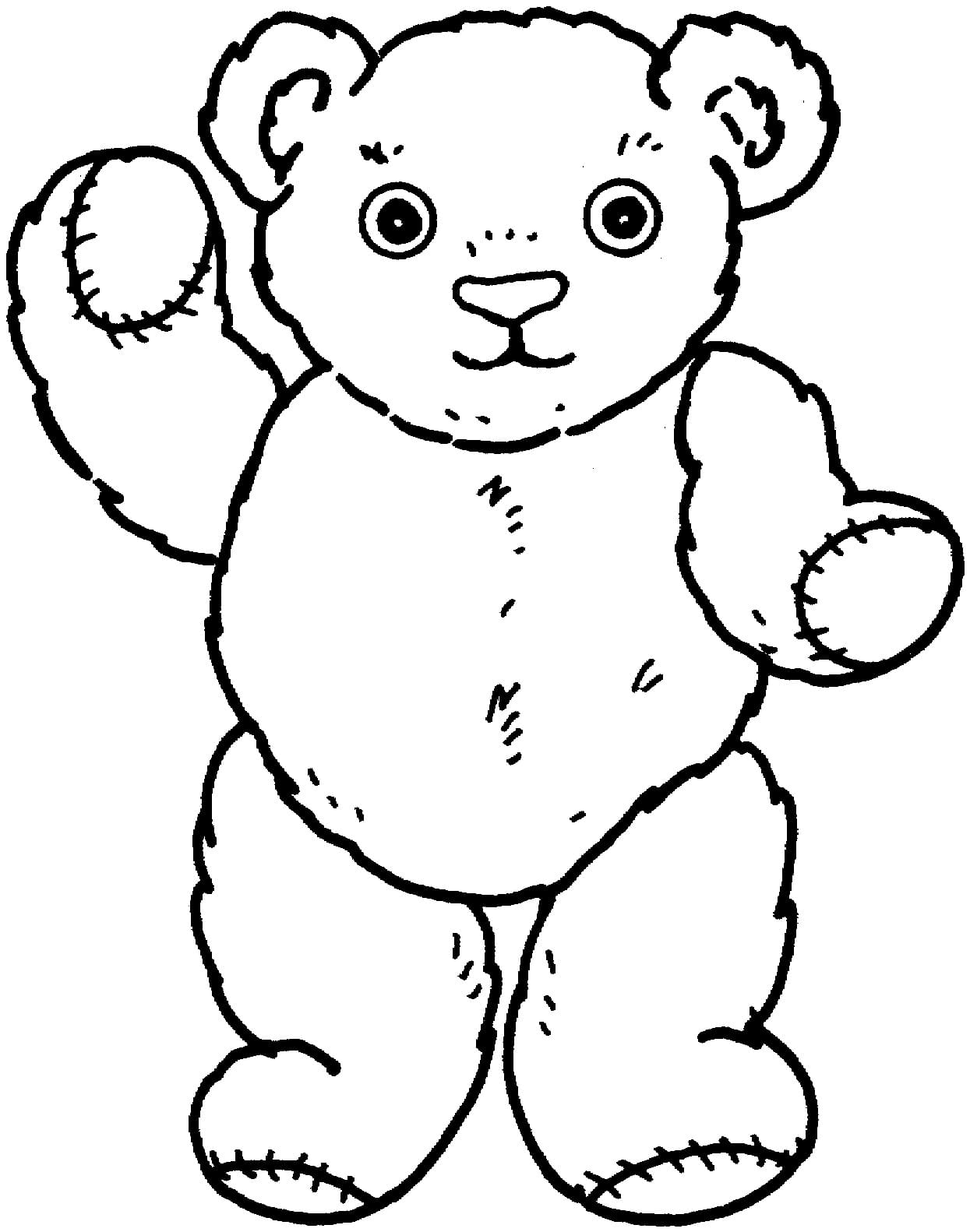 Ausmalbild Teddybären Teddybär in vollem Wachstum