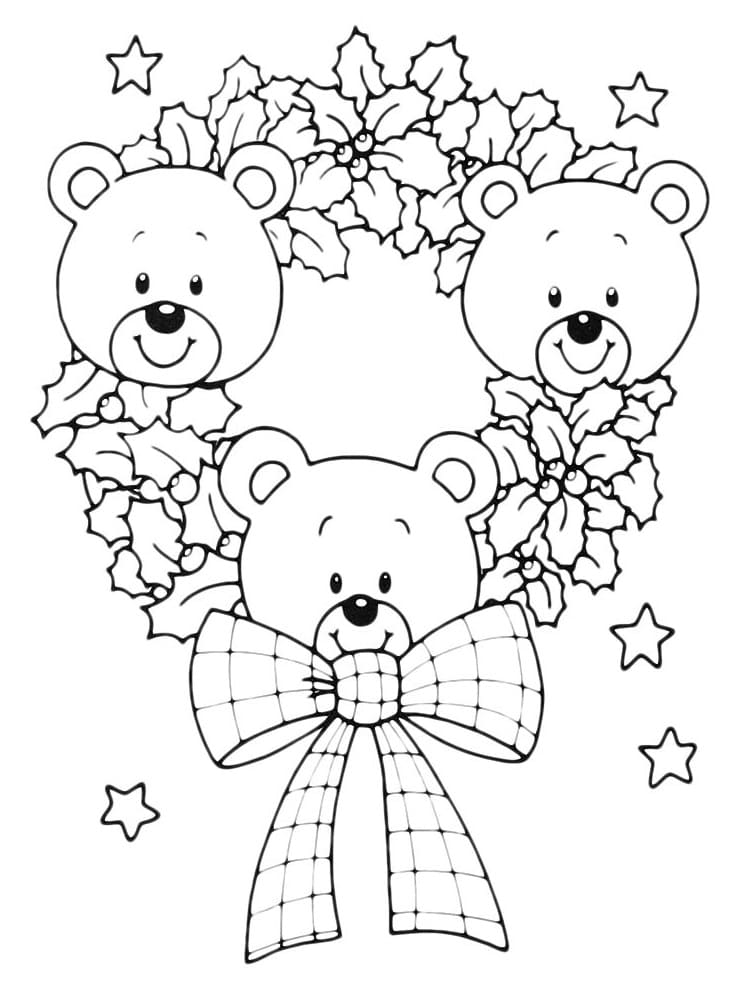 Ausmalbild Teddybären Plüsch-Freunde