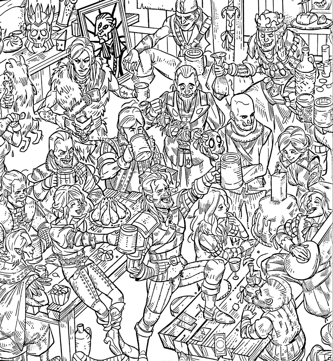 Coloring Pages Witcher Bar Print