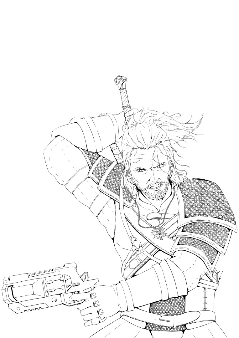 Para Colorear Witcher Witcher