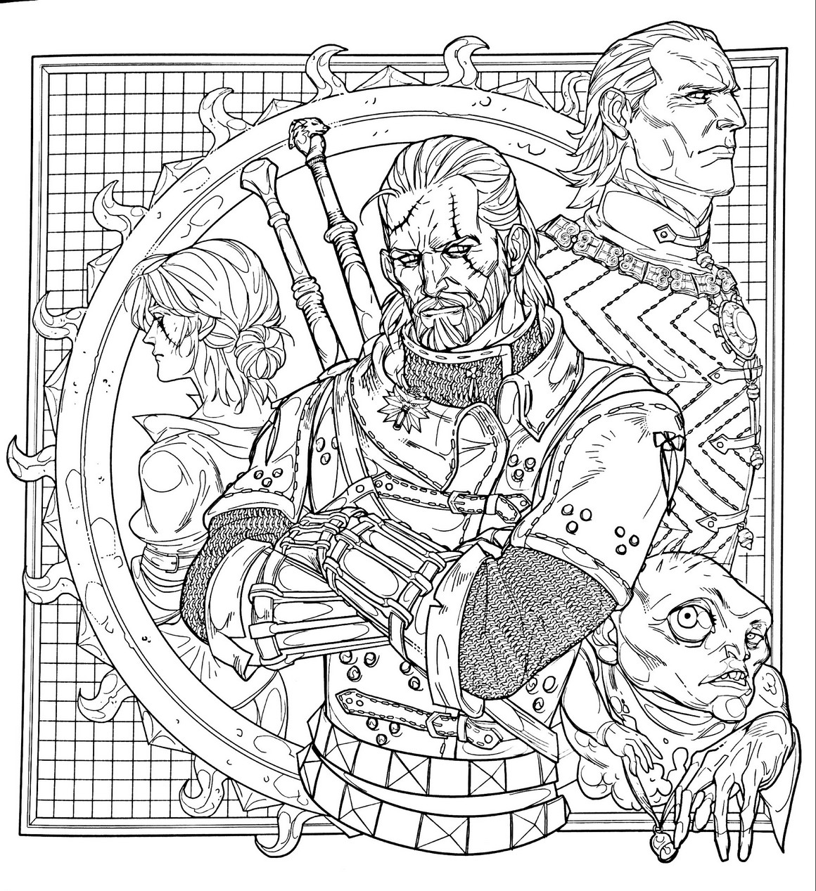 Para Colorir Witcher Personagens Witcher