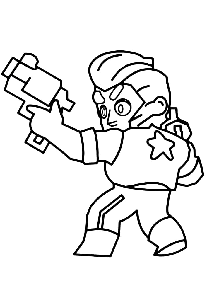 Coloring page Brawl Stars The Colt Fighter