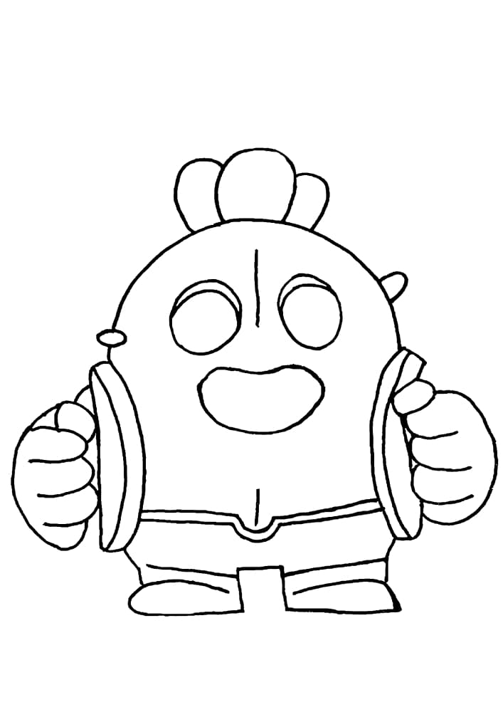 Coloring page Brawl Stars Cactus Spike