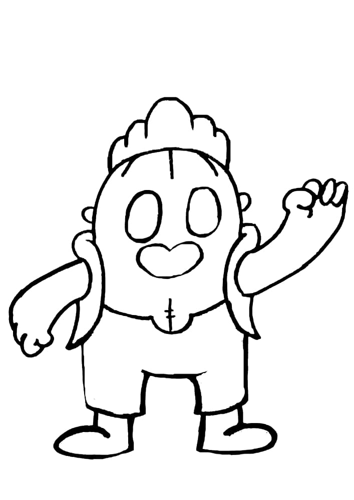 Coloring page Brawl Stars Cute cactus Spike