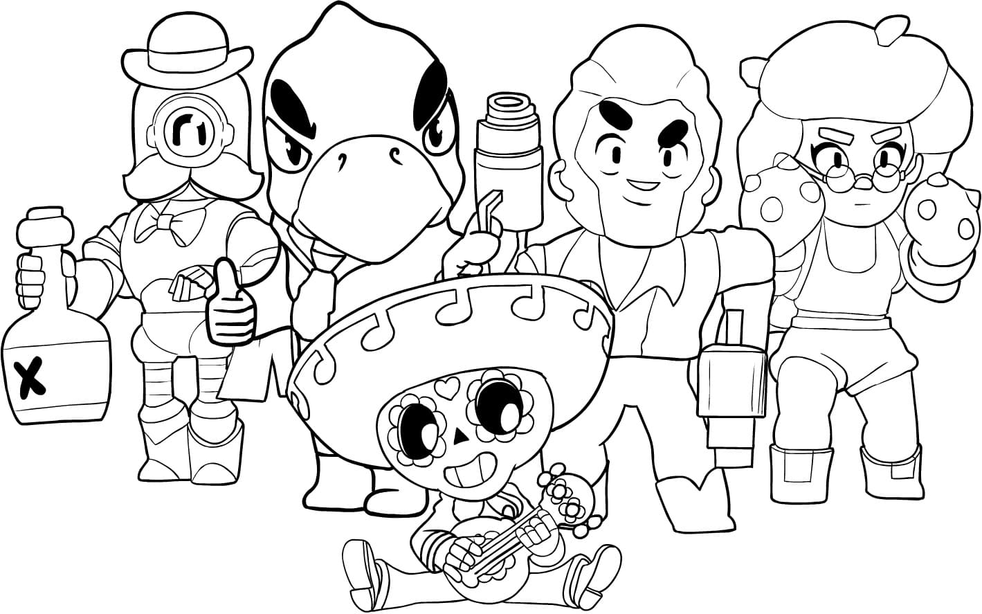 Coloring page Crow Brawl Stars and other fighters