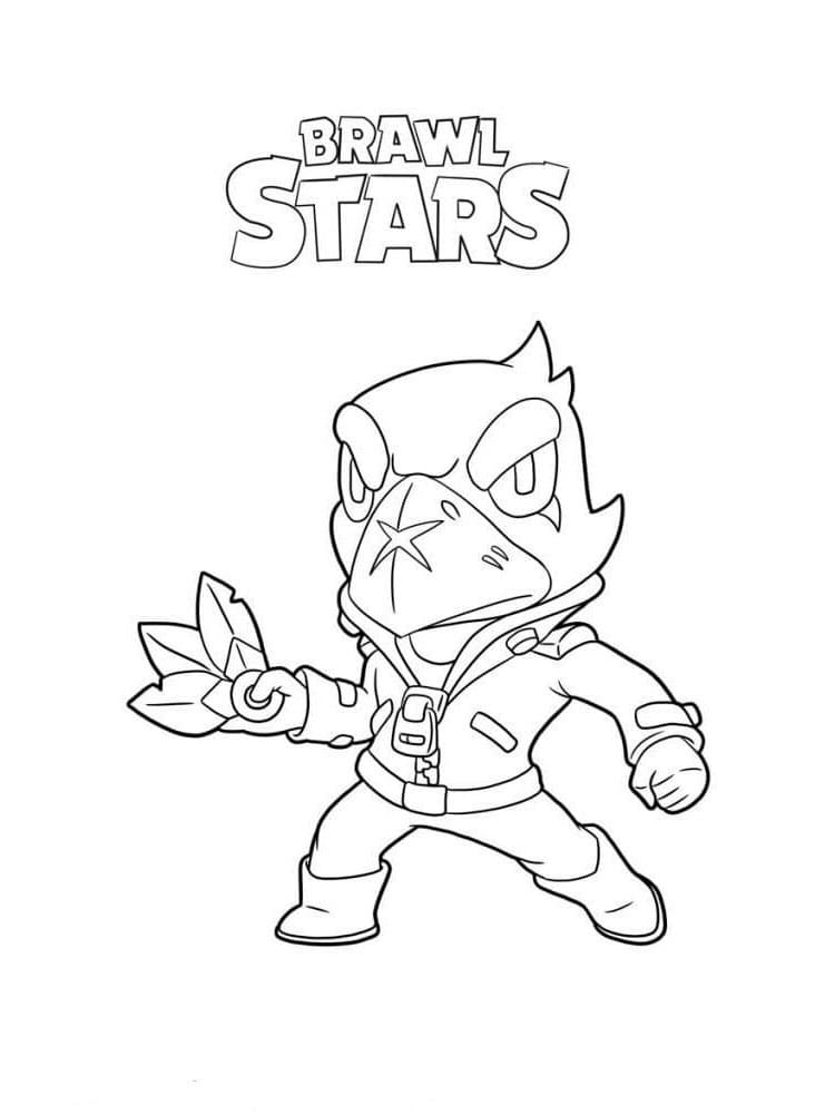 Coloring page Crow Brawl Stars Fighter