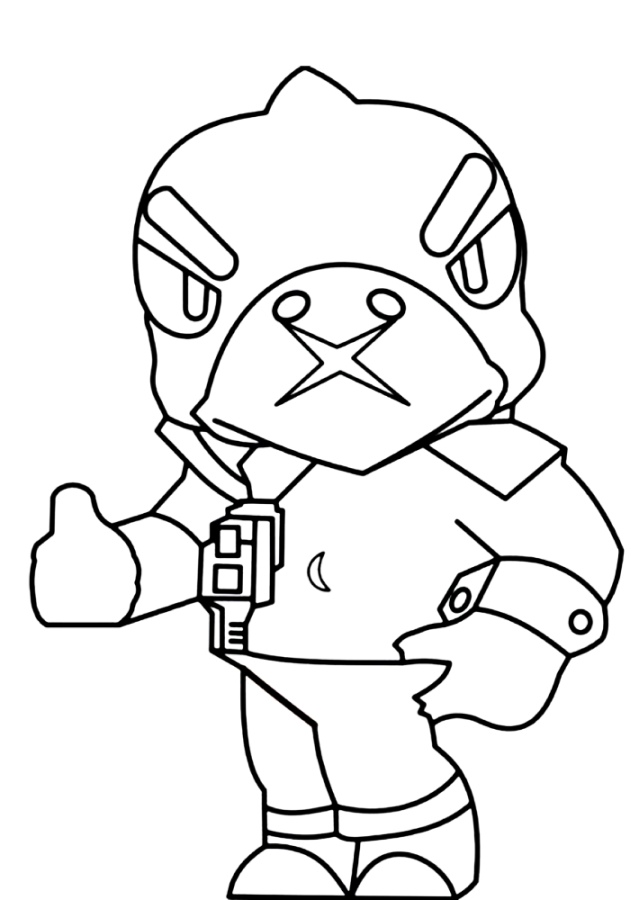 Coloring page Crow Brawl Stars Shows the finger