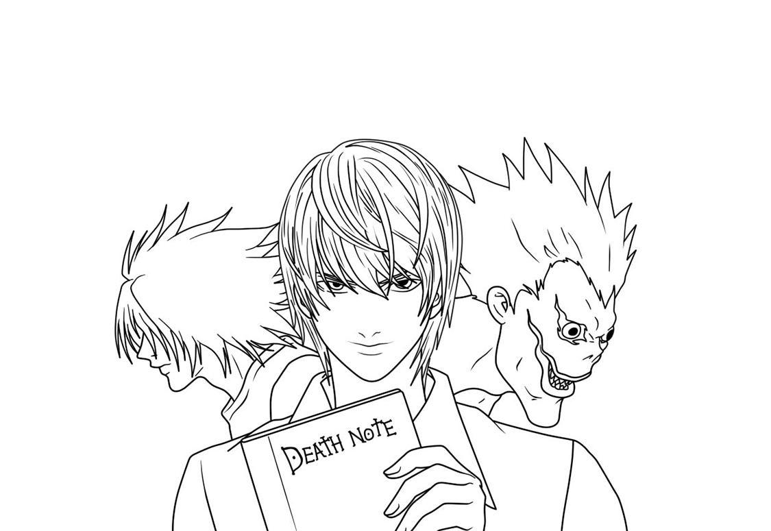 Para Colorir Death Note | Imprima Para Colorir do Anime.