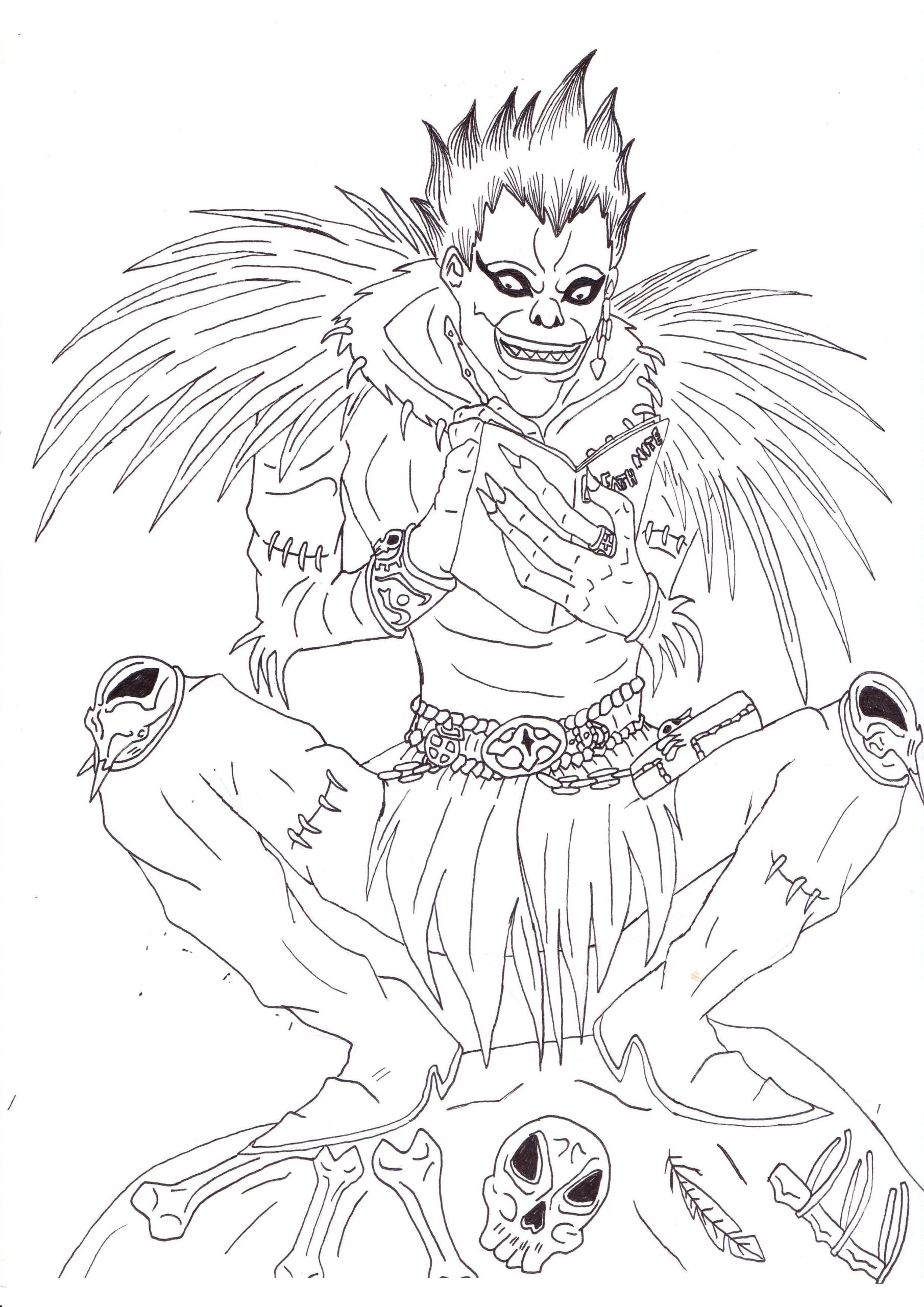 Ausmalbild Death Note Ryuk ist der Gott des Todes