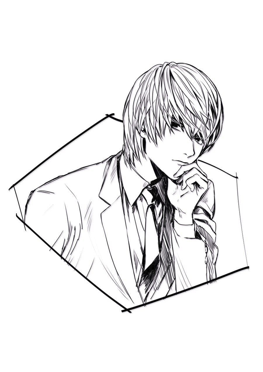 Ausmalbild Death Note Yagami