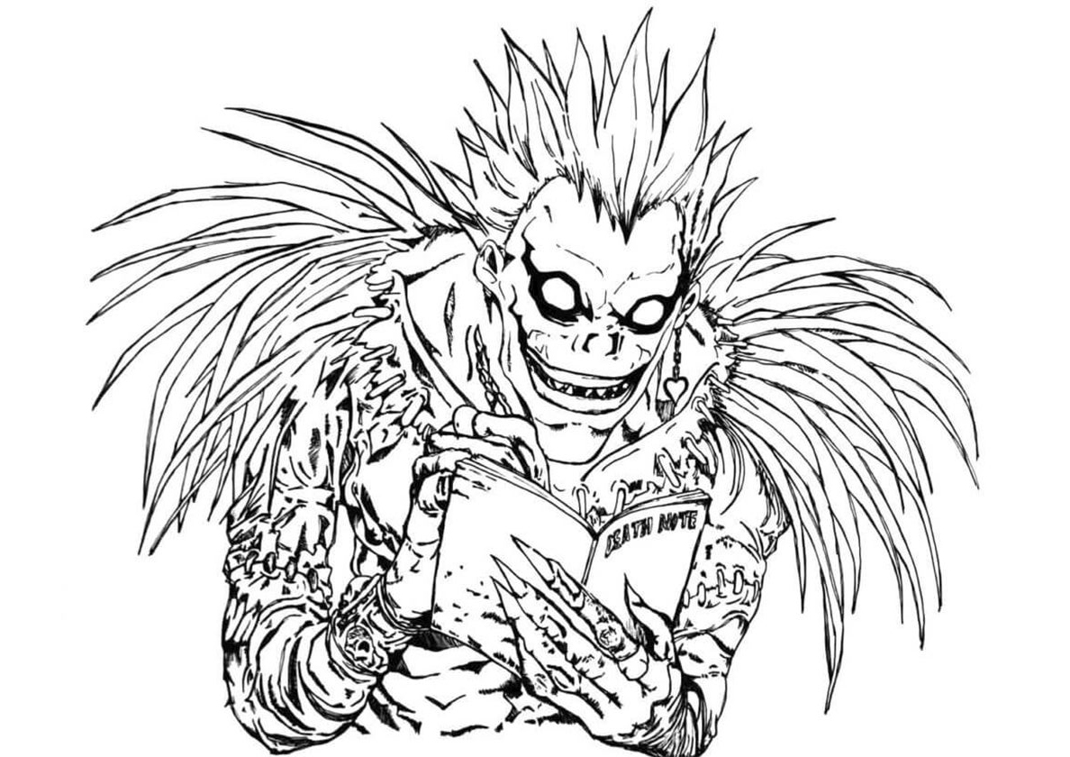 Ausmalbild Death Note Teufel Ryuk