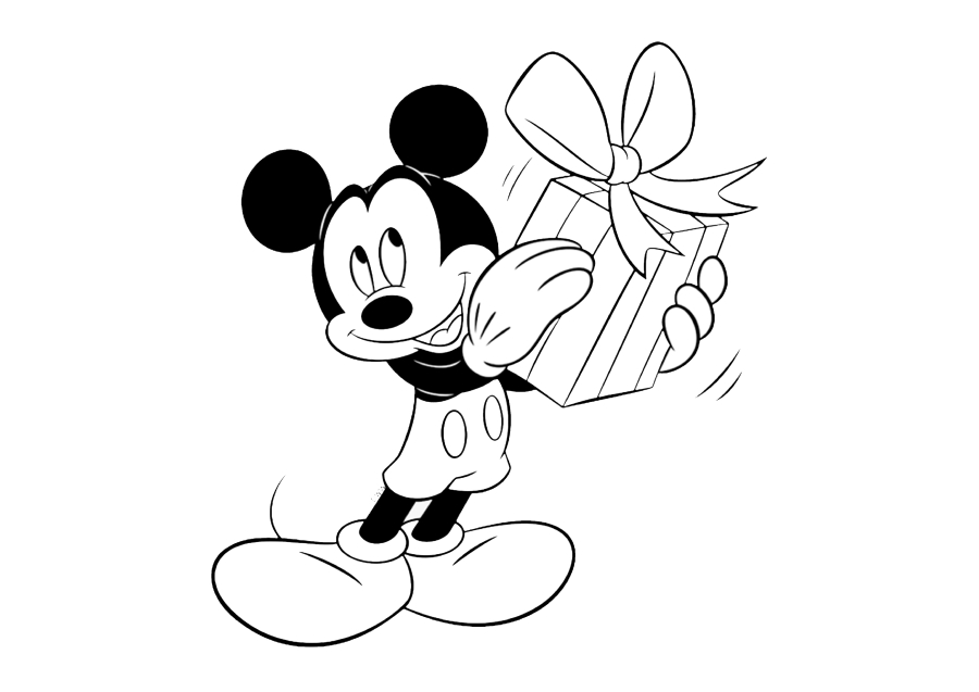 Mickey Mouse mit Geschenk