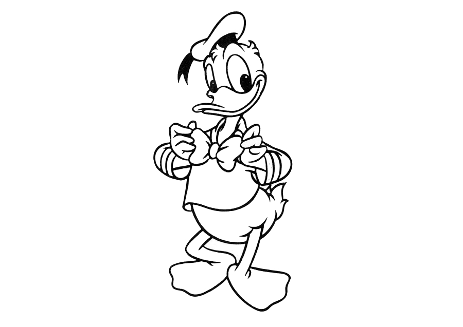 Donald Duck hält Eis in der Hand