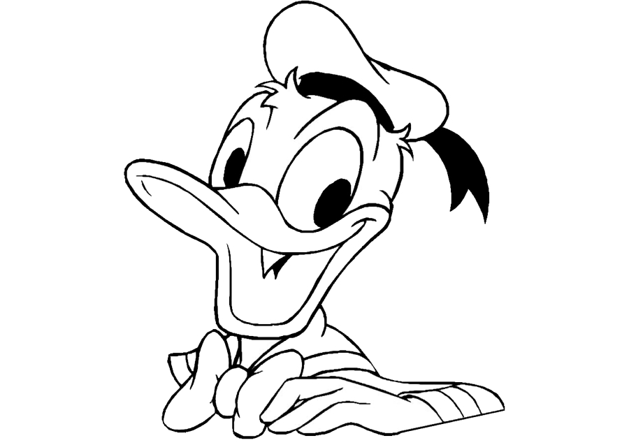 Die Schnauze des fröhlichen Donald Duck