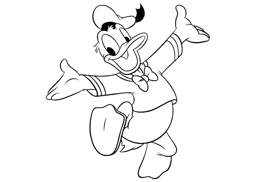 Pato Donald feliz-livro para colorir