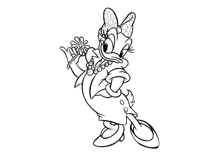 Daisy Duck with a flower