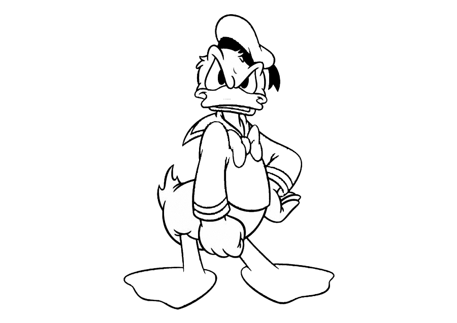 Donald Duck hält Eis in der Hand