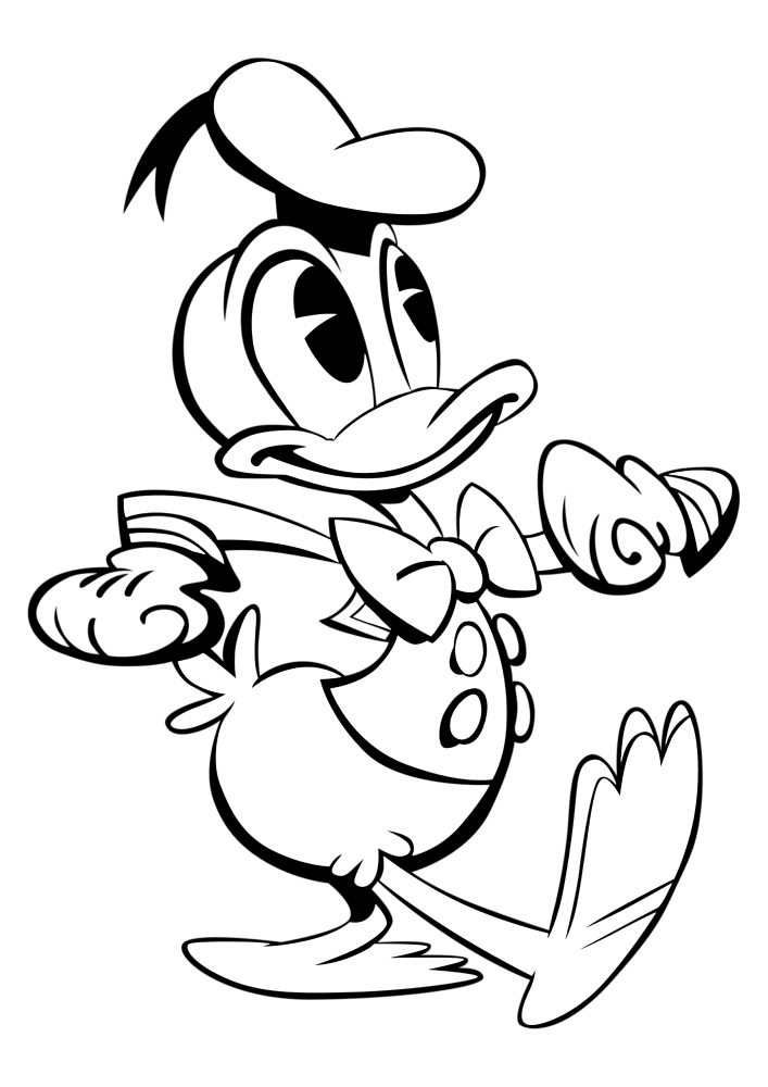 Donald plays the drums-coloring book