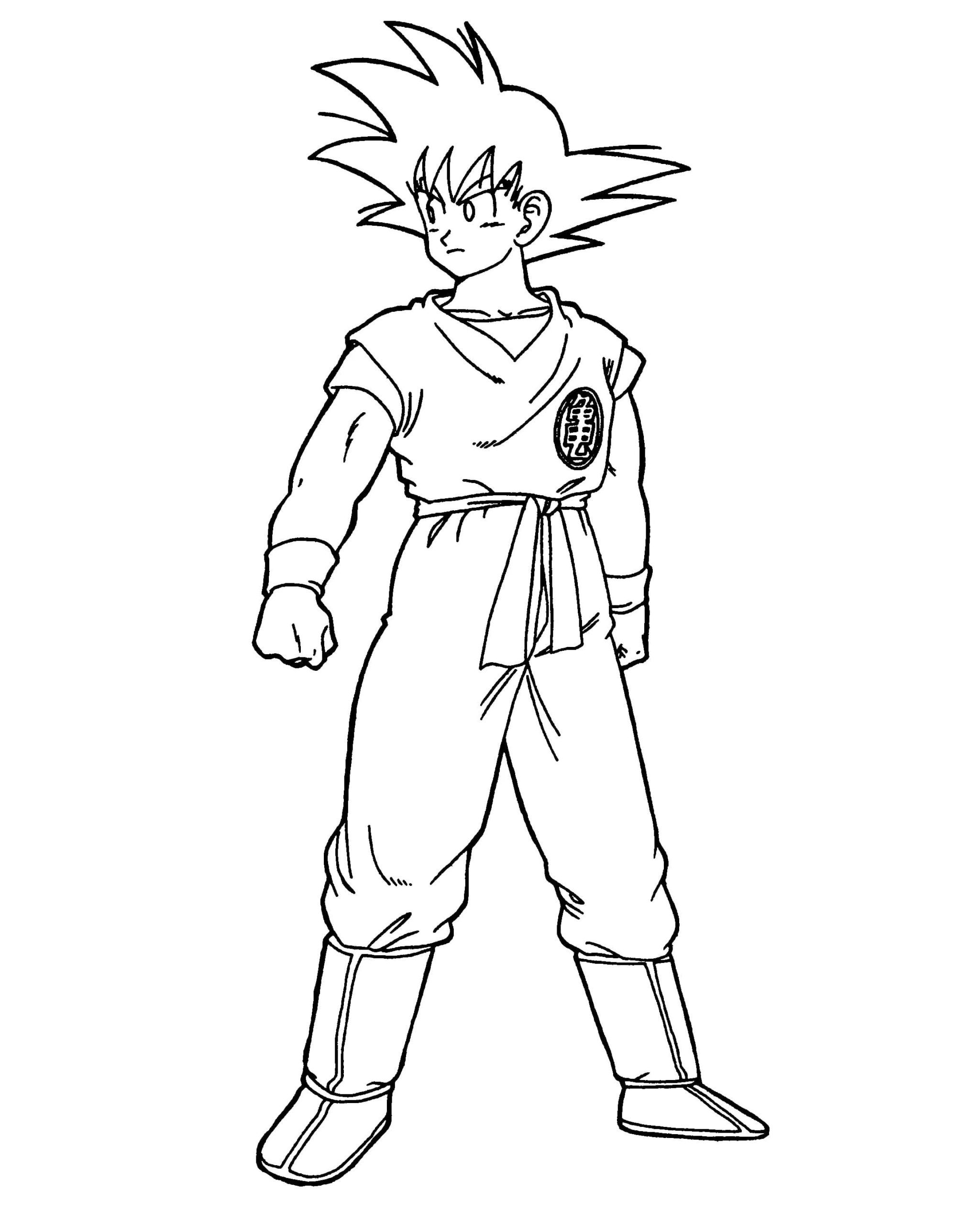 Coloriage Dragon Ball Goku-le personnage principal