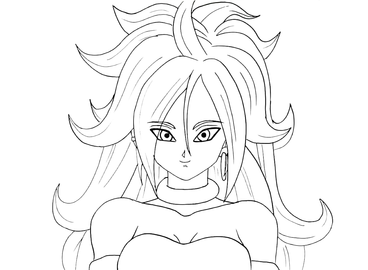 Coloring page Dragon Ball Android 21