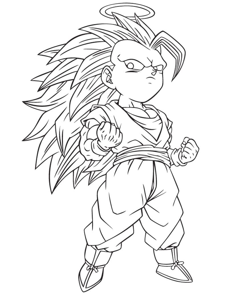 Coloring page Dragon Ball Chibi Goku