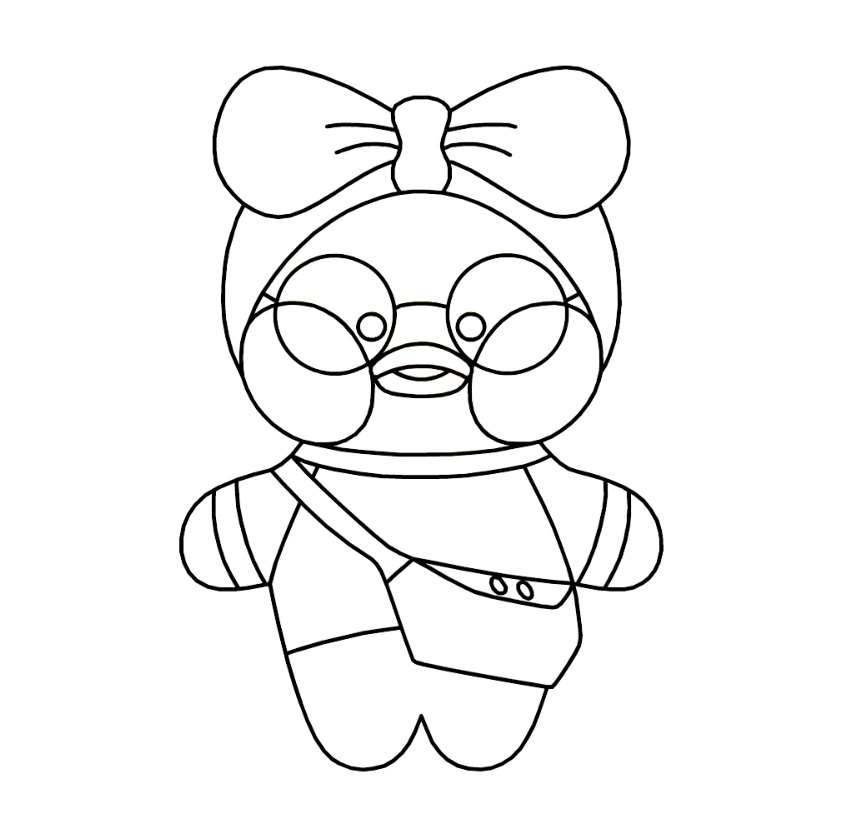 Coloring page Lalafanfan Fashionable Duck