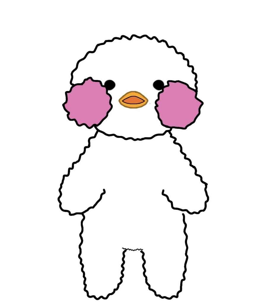 Ausmalbild Lalafanfan Ente mit rosa Wangen