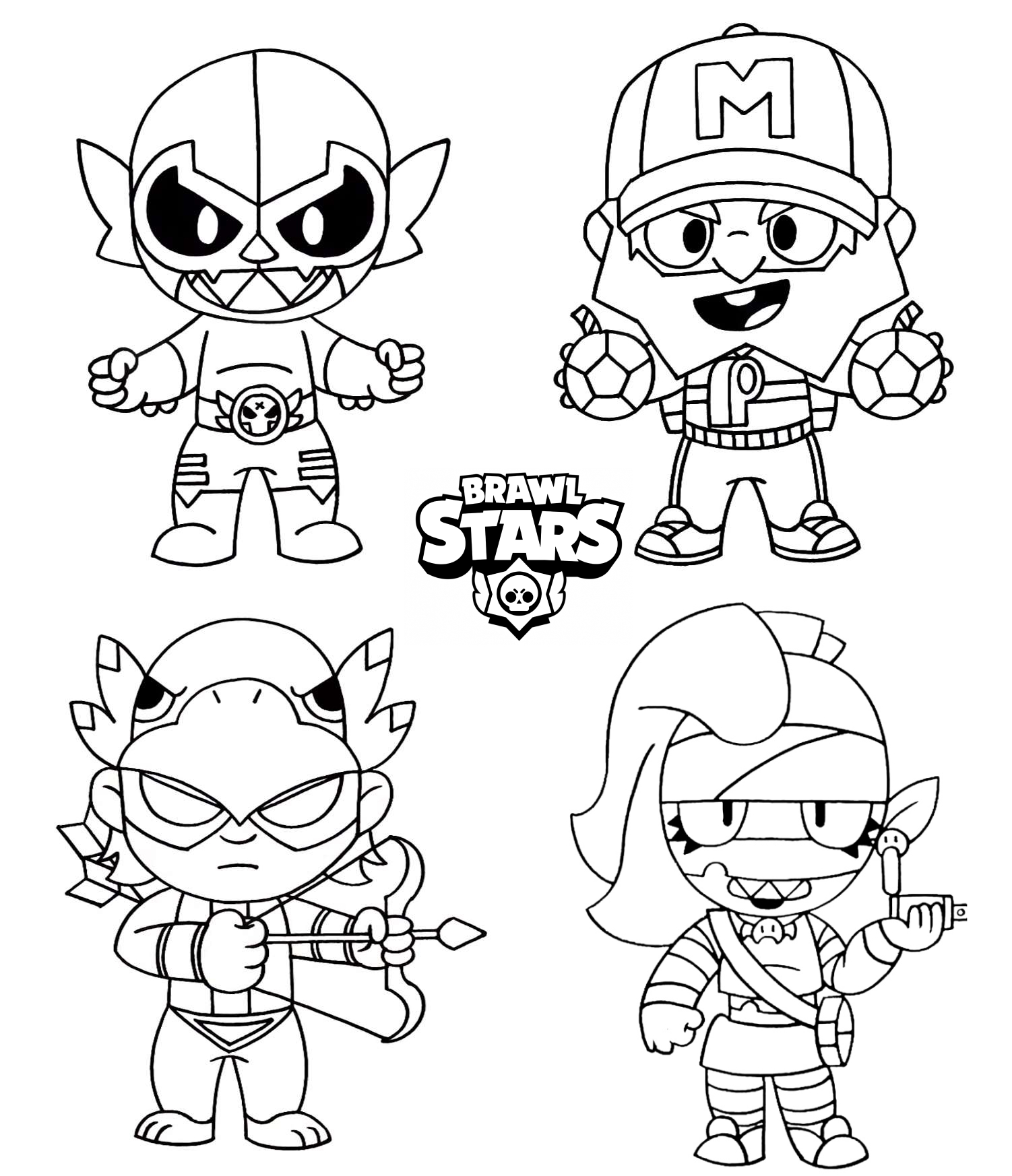 Coloring page Emz Brawl Stars and other fighters