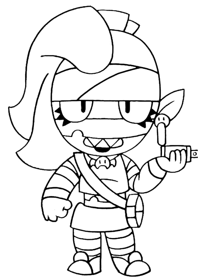 Coloring page Emz Brawl Stars Tough fighter