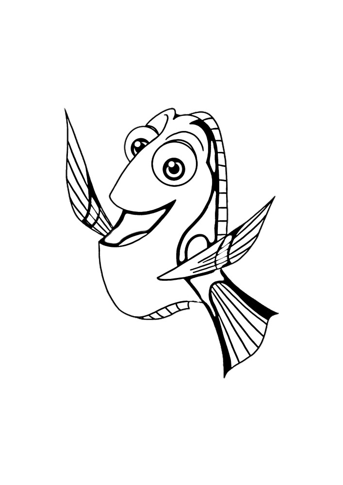 Coloriage du dessin animé à la Recherche de Nemo.