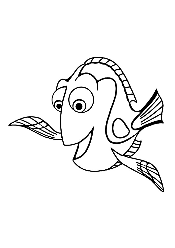 Peixe Dory vê Nemo e se alegra