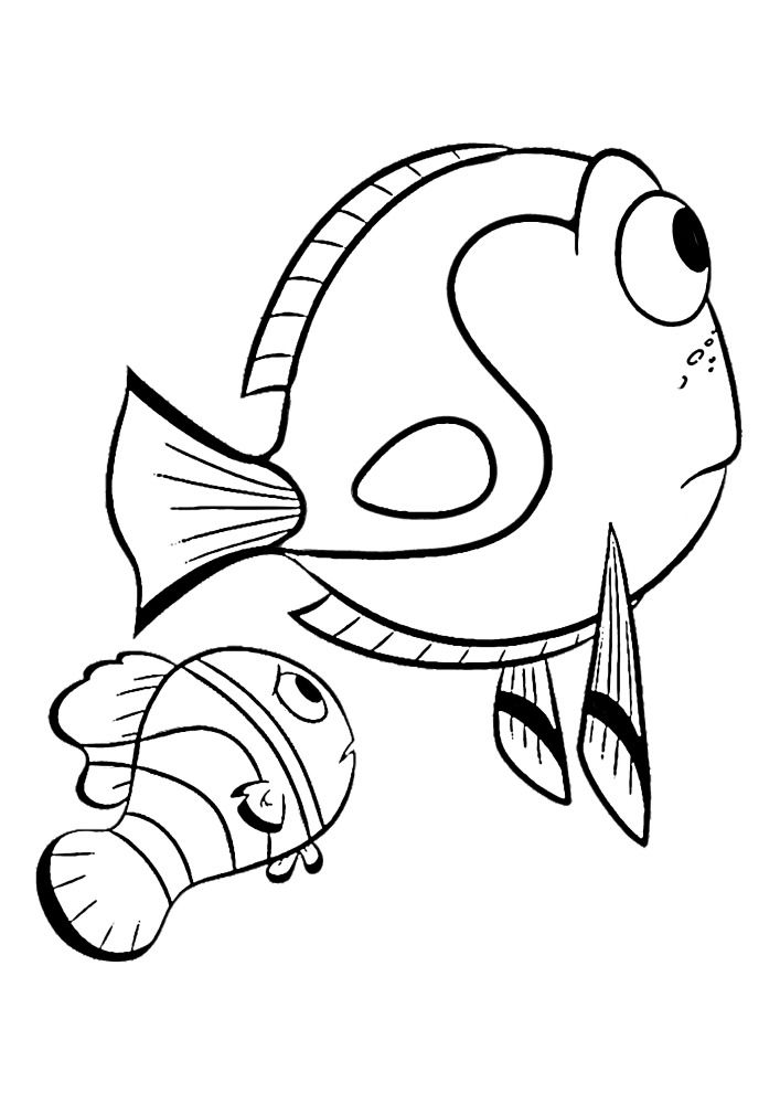 Dory und Nemo sind zwei Fische