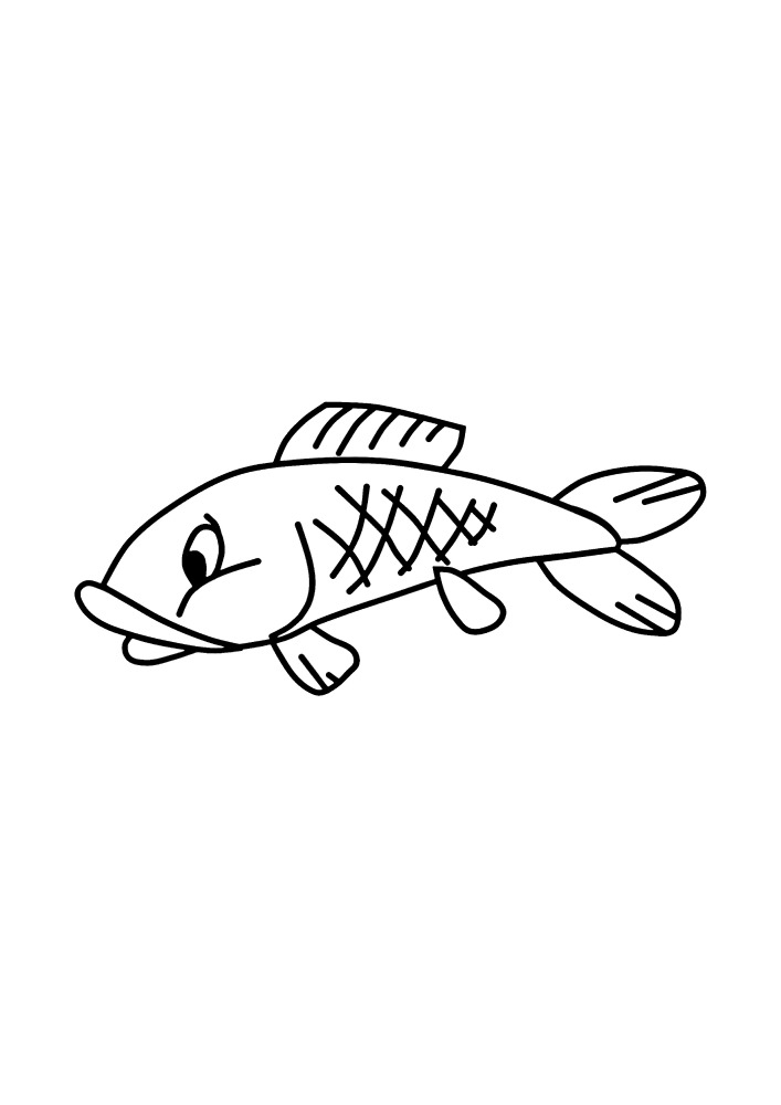 Простая раскраска рыбки.
