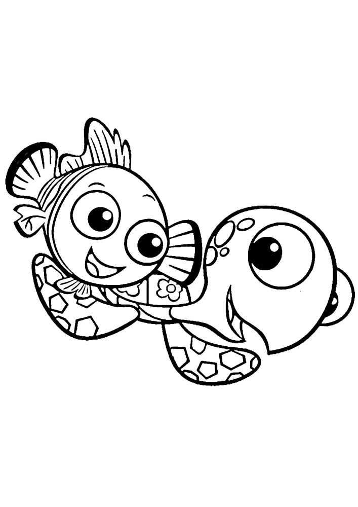 Рыбка и черепашка.