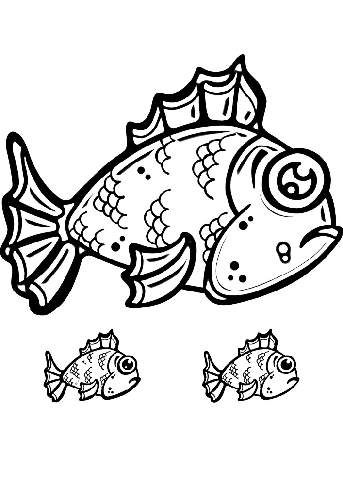 Cartoon fish-the child will not be hard to decorate them.