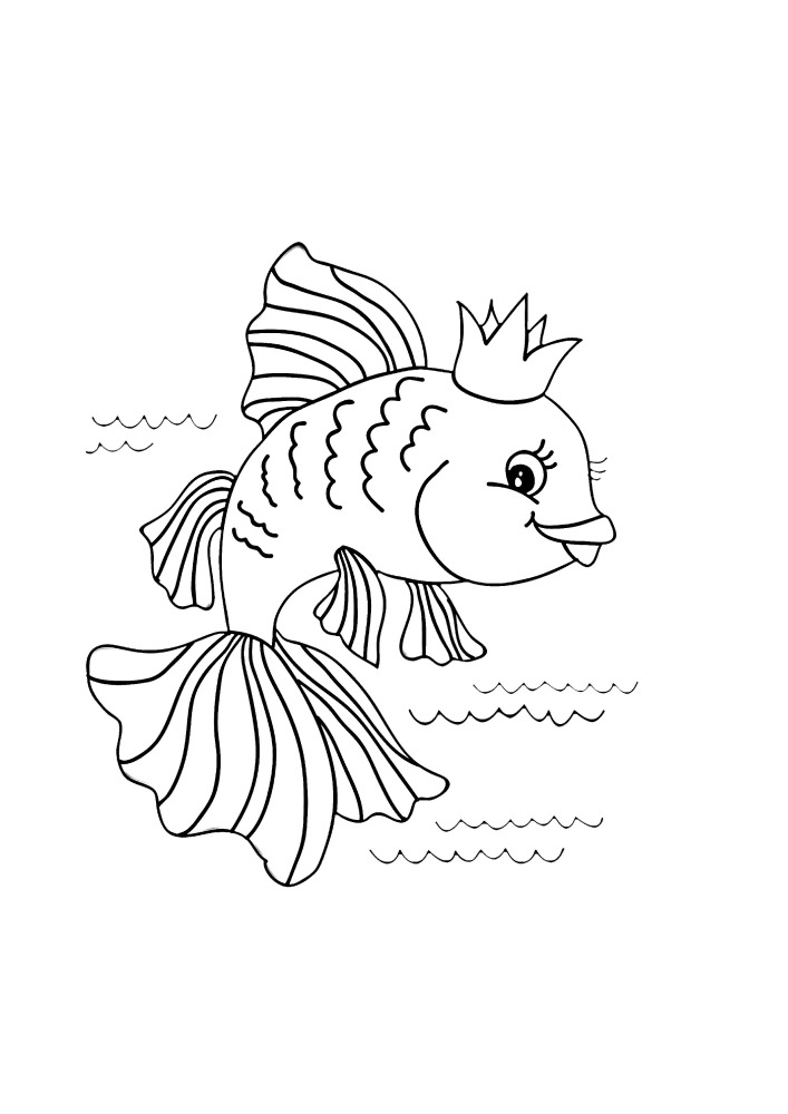 Раскраска золотой рыбки - распечатать или скачать бесплатно.