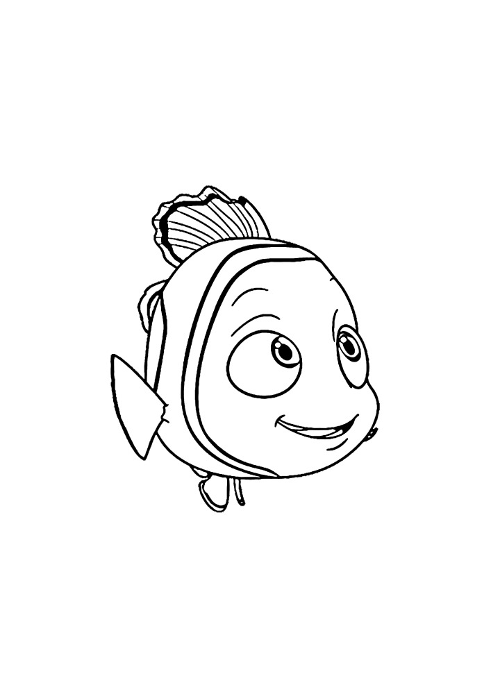 Dori the fish sees Nemo and rejoices
