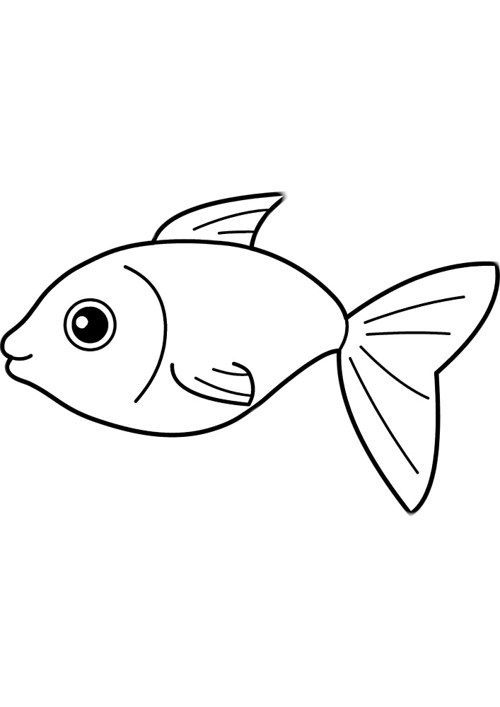Mignon, facile à colorier poissons