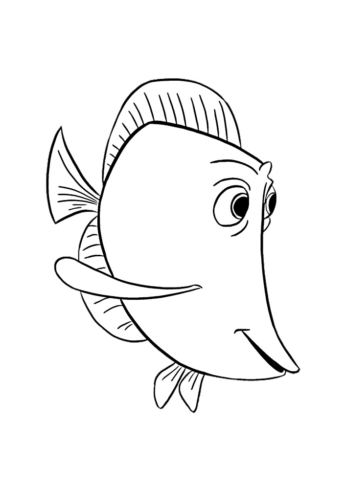Dori kala näkee Nemon ja on onnellinen