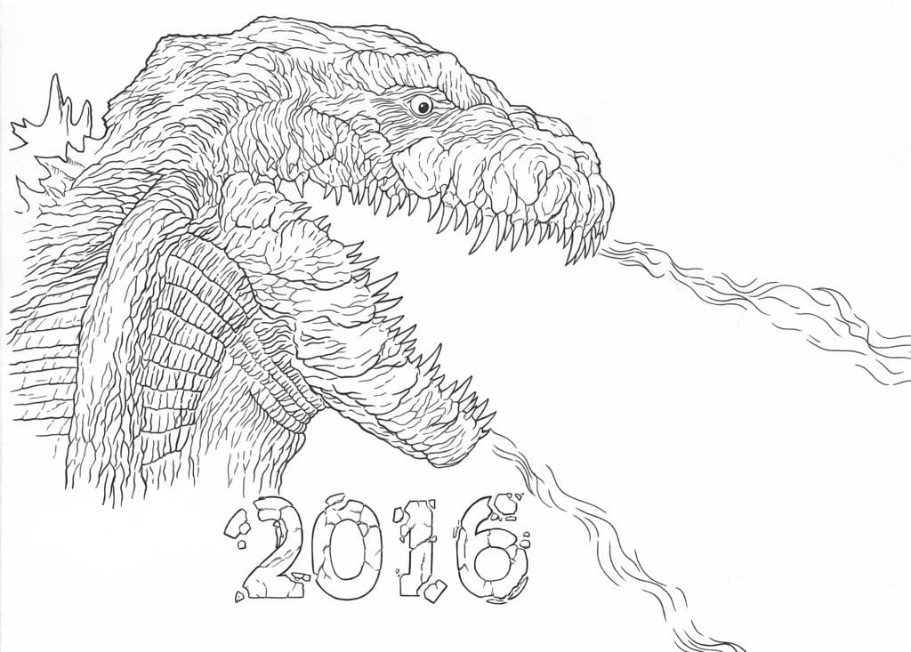 Coloring page Godzilla 2016
