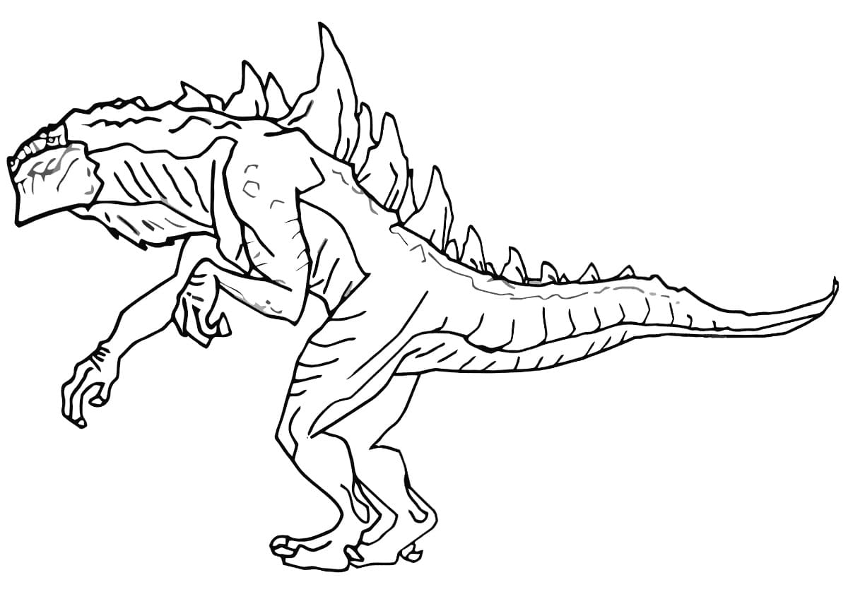 Ausmalbild Godzilla Einfache Zeichnung