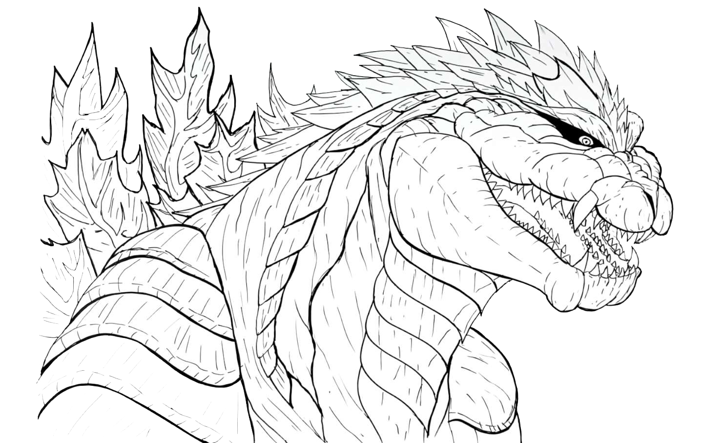 Coloring page Godzilla Red Monster.