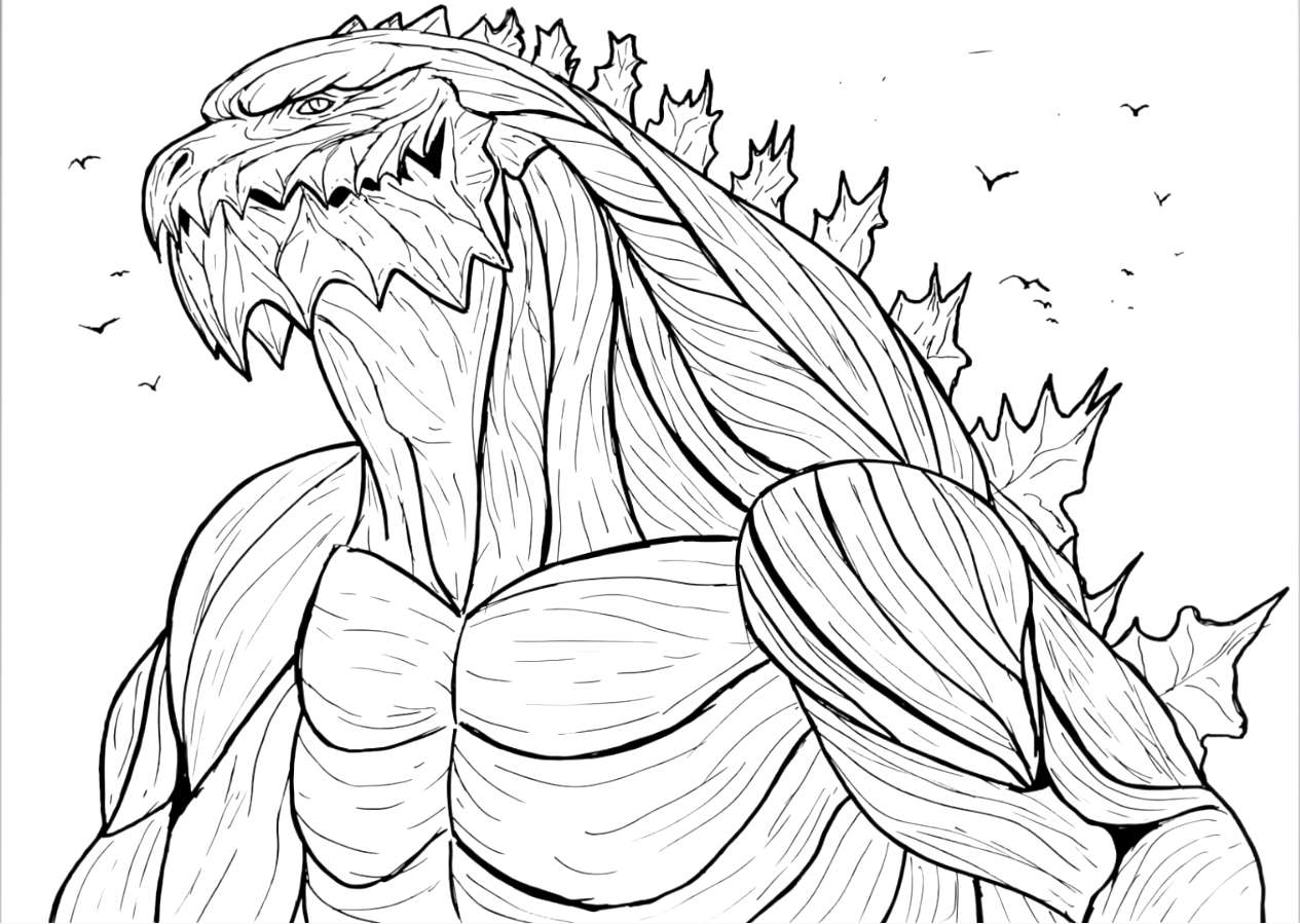 Coloring page Godzilla Giant