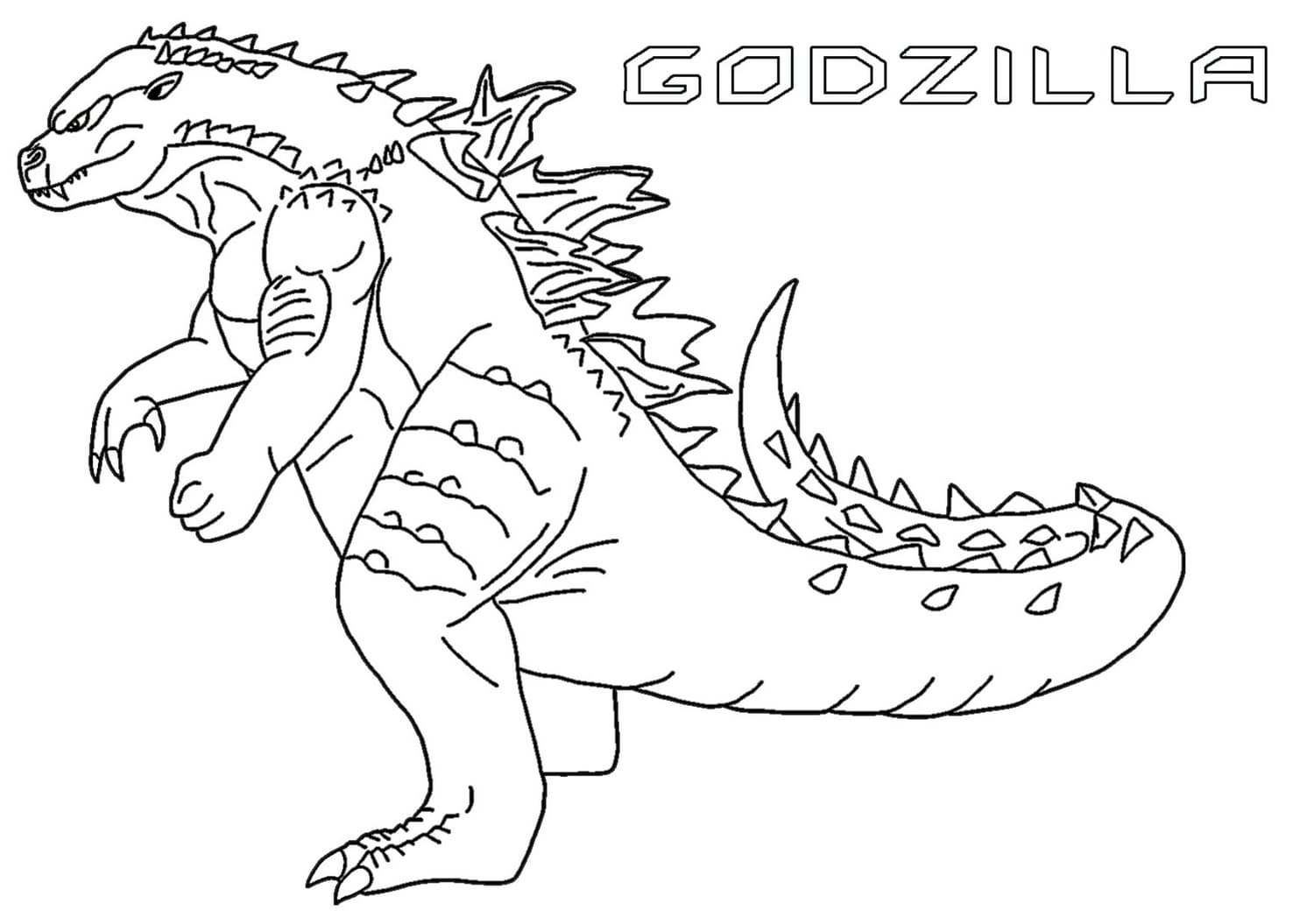 Coloriage Godzilla Personnage japonais