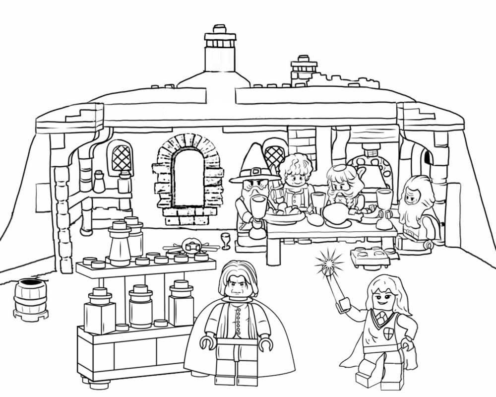 Coloring page Harry Potter Lego Hogwarts